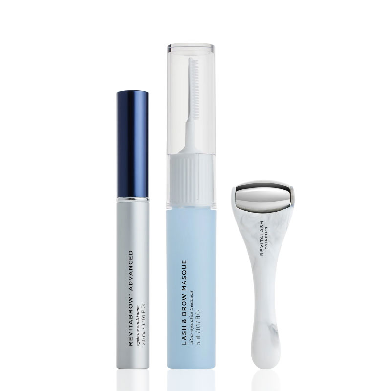REVITALASH Ultimate Brow Collection - Revitabrow Advanced 3.0ml + Lash & Brow Masque 5.0ml + Depuffing Eye Roller
