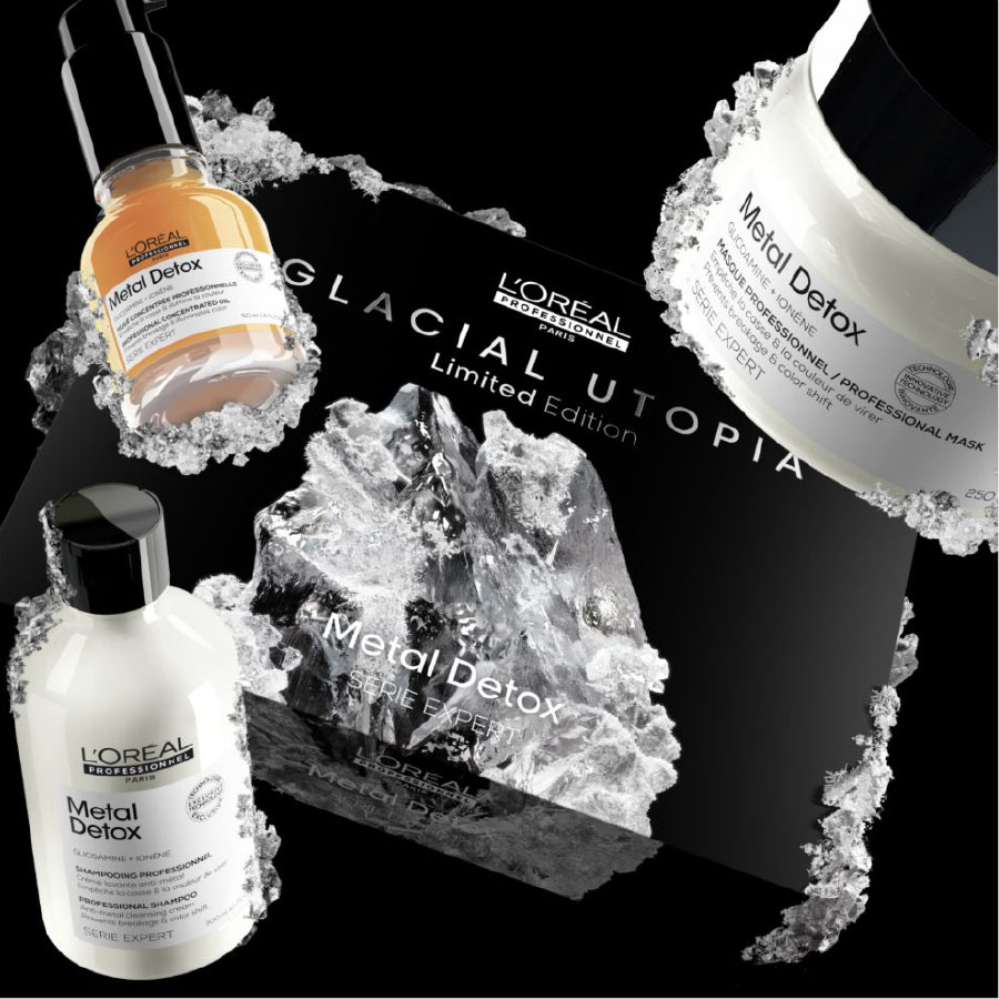 L'ORÉAL PROFESSIONNEL Metal Detox Coffret Glacial Utopia Trio pour cheveux colorés et sensibilisés