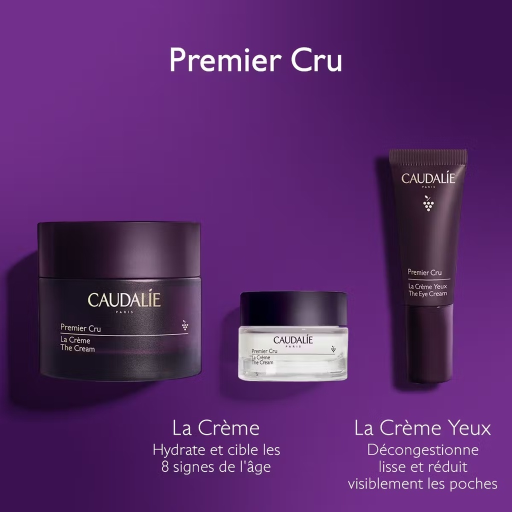 CAUDALIE Coffret Premier Cru - La crème anti-âge 50ml + la crème yeux 5ml + la crème 15ml OFFERTES - Édition 2024