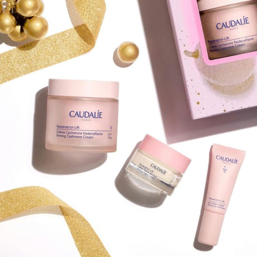 CAUDALIE Coffret La Solution Fermeté Resveratrol-Lift - La crème cachemire redensifiante 50ml + la crème tisane de nuit 15 ml + le soin liftant regard 5ml