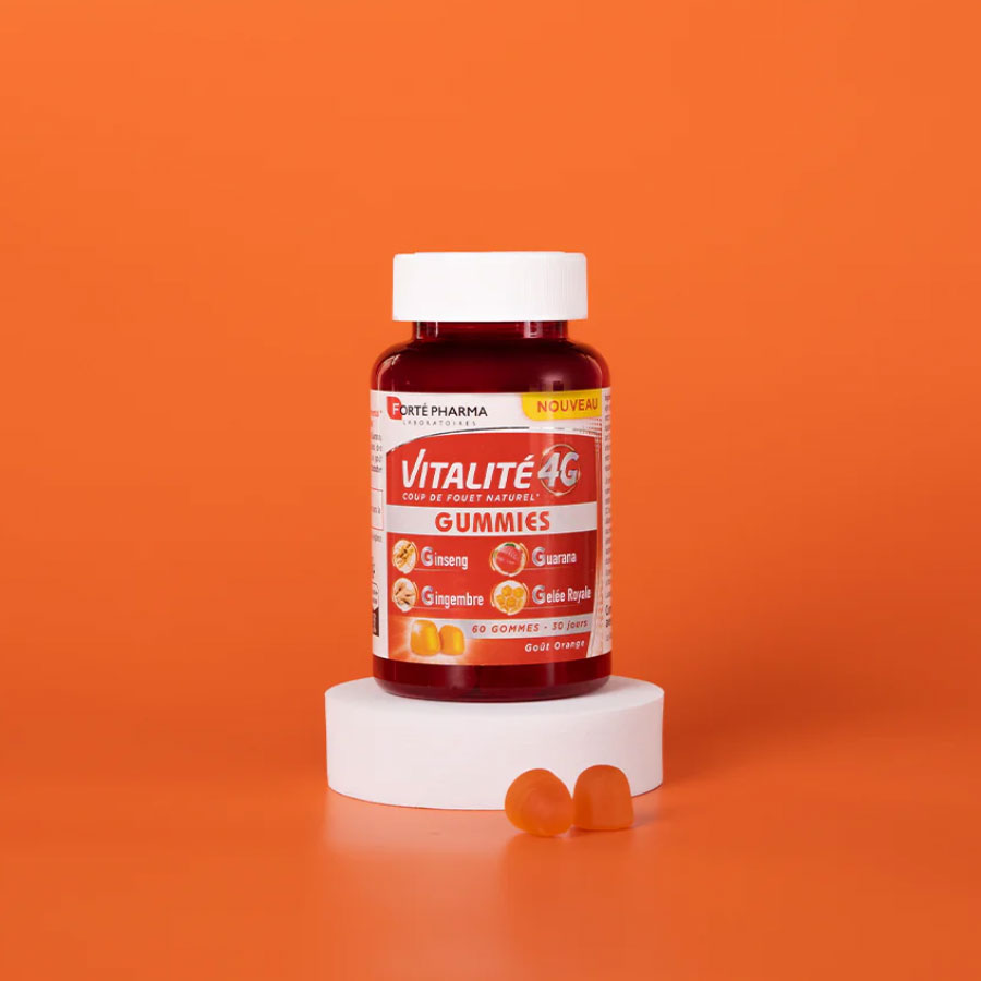 FORTE PHARMA Vitalité 4G Gummies - Gommes énergisantes effet "coup de fouet" - 60 gommes