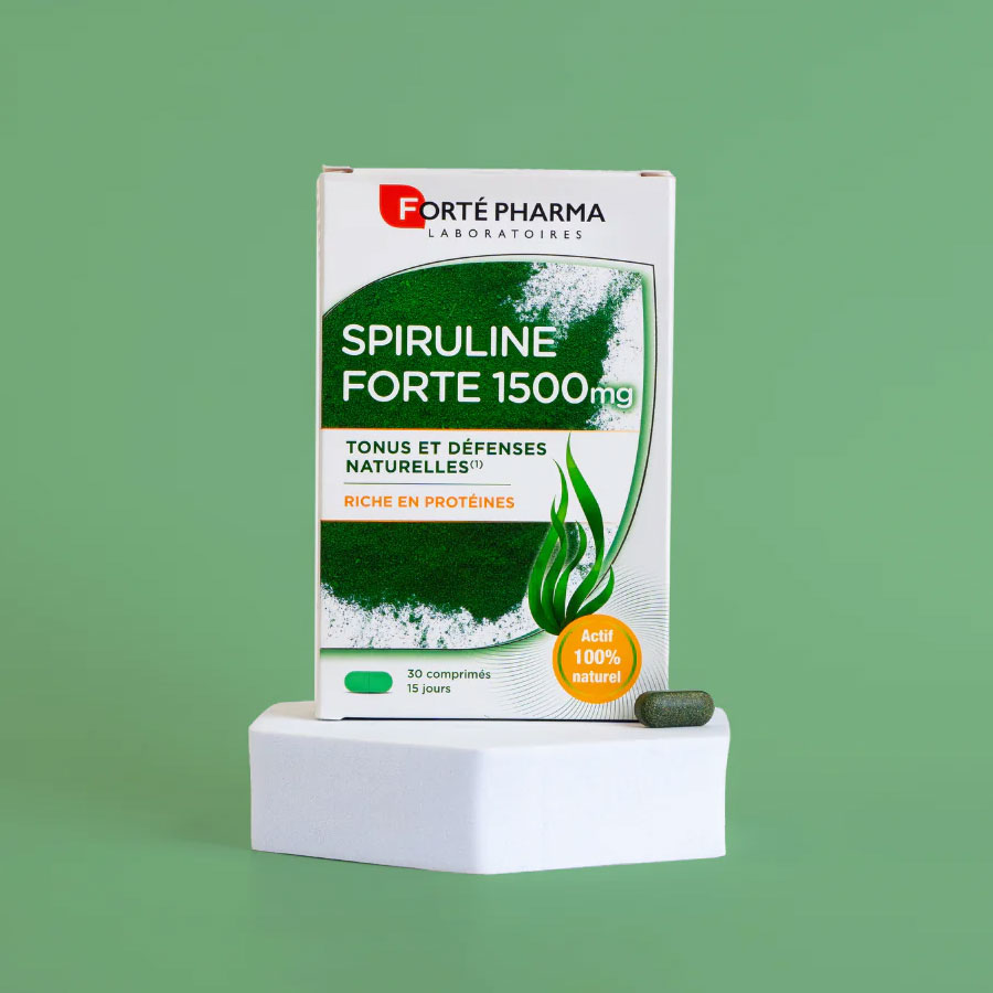 FORTE PHARMA Spiruline Forte 1500mg - Complément alimentaire tonus et défenses naturelles - 30 comprimés