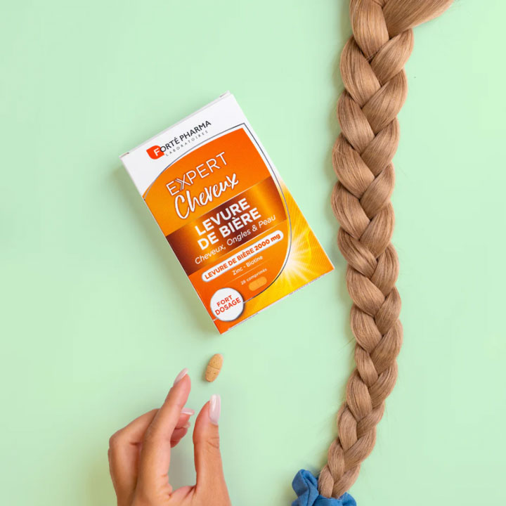 FORTE PHARMA Expert Cheveux - Complément alimentaire levure de bière 2000mg pour cheveux, ongles et peaux
