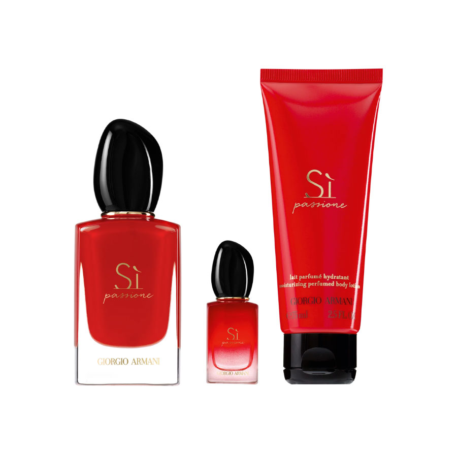GIORGIO ARMANI Coffret Si Passione Eau de Parfum Femme 50ml + Format Voyage 7ml + Lait Hydratant 50ml