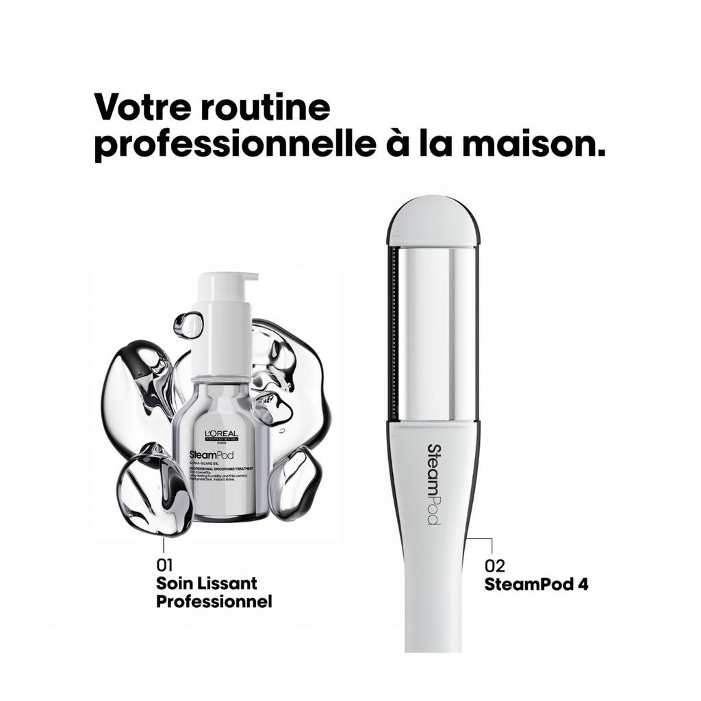 L'ORÉAL PROFESSIONNEL Steampod 4 Édition limitée Glacial Utopia - Lisseur boucleur vapeur avec une technologie vapeur brevetée pour un coiffage plus rapide et des cheveux plus lisses