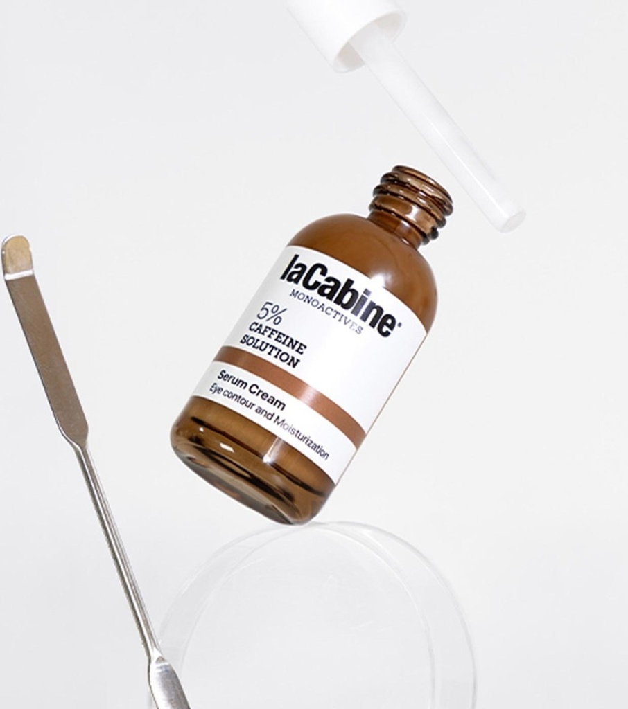 LA CABINE Monoactives 5% Caffeine Solution - Crème-sérum contour des yeux défatigante anti-poches anti-cernes pour tous types de peaux - 30ml