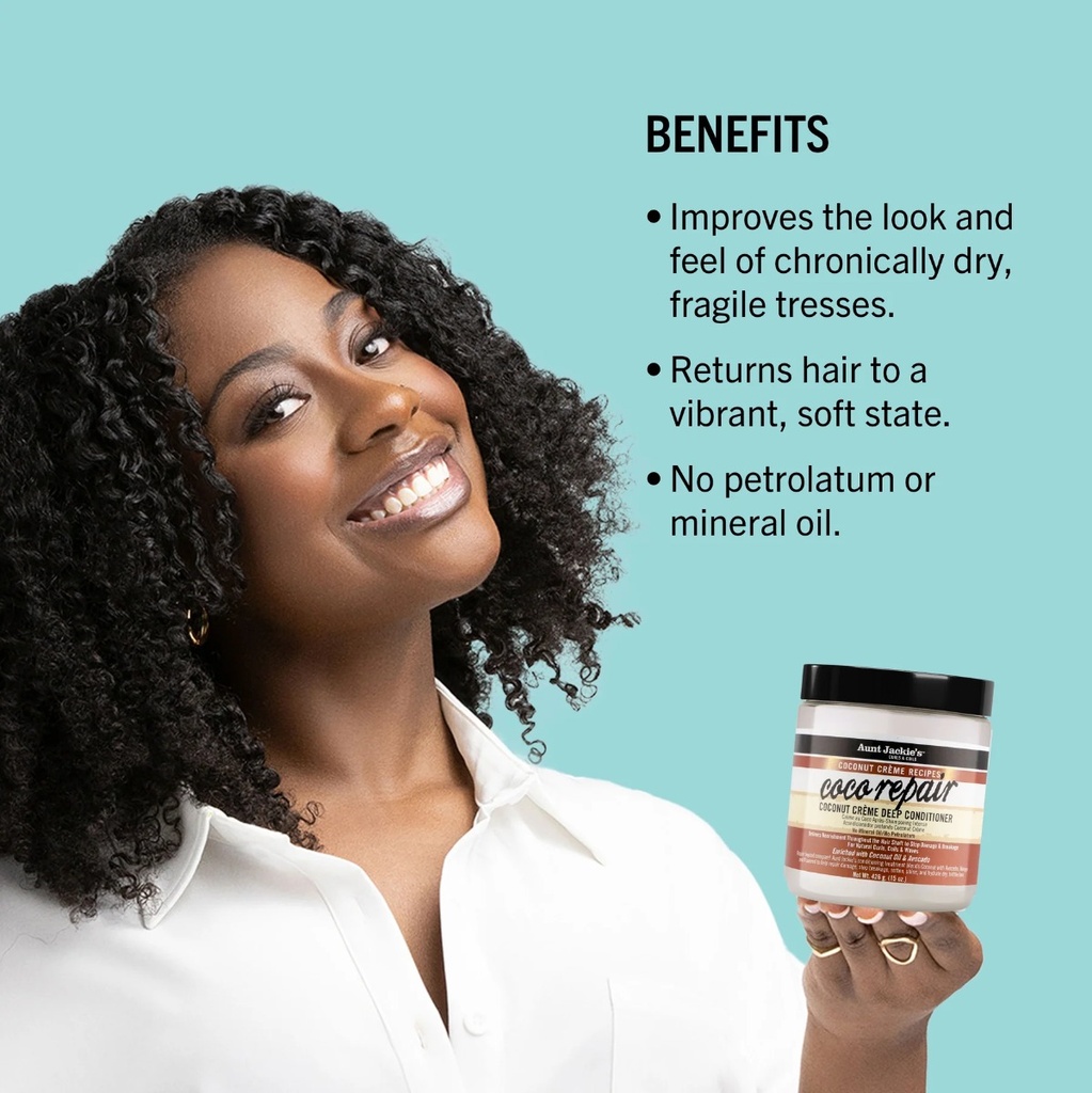 AUNT JACKIE'S Coco Repair Deep Conditioner - Masque réparateur nourissant intensif pour cheveux secs et abîmés - 426g