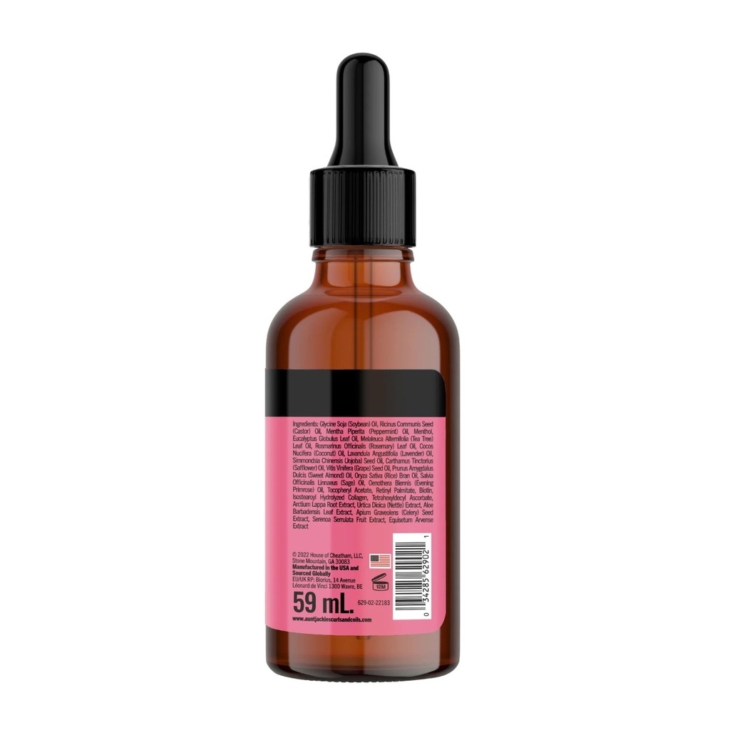 AUNT JACKIE'S Elixir Essentials Collagen & Tea Tree Hair & Scalp Oil - Huile capillaire légère hydratante apaisante pour tous types de cheveux - 59ml