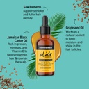 AUNT JACKIE'S Elixir Essentials Saw Palmetto & Jamaican Black Castor Hair & Scalp Oil - Huile capillaire légère fortifiante nourrissante pour tous types de cheveux - 59ml