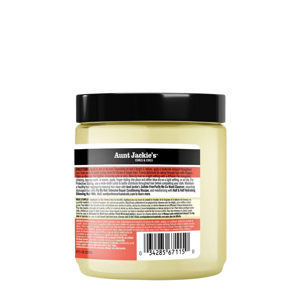 AUNT JACKIE'S Flaxseed Curl Mane-Tenance Defining Curl Whip "Anti-Poof" - Crème coiffante légère définissante hydratante pour cheveux bouclés et frisés - 426g