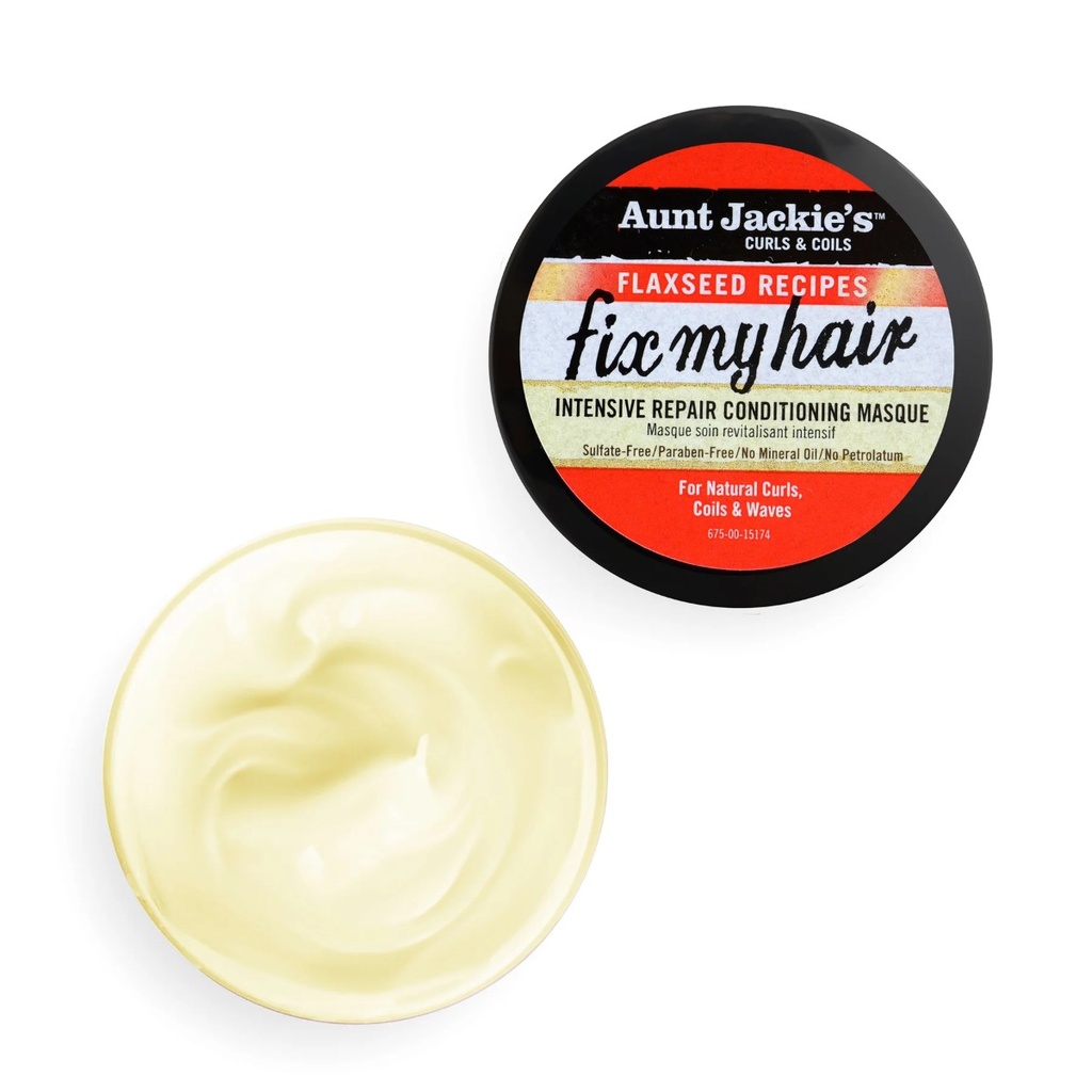AUNT JACKIE'S Fix My Hair Intensive Repair Conditioning Masque - Masque réparateur intensif nourrissant fortifiant pour cheveux secs et abîmés - 426g