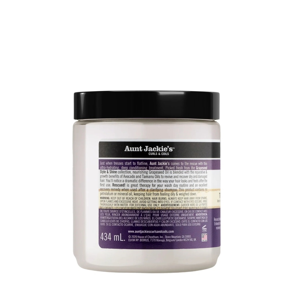 AUNT JACKIE'S Grapeseed Rescued! Thirst Quenching Recovery Conditioner - Après-shampooing hydratant réparateur pour cheveux secs et abîmés - 443ml