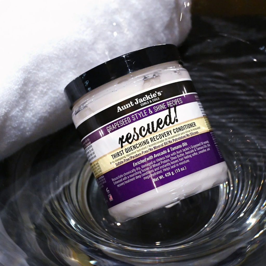 AUNT JACKIE'S Grapeseed Rescued! Thirst Quenching Recovery Conditioner - Après-shampooing hydratant réparateur pour cheveux secs et abîmés - 443ml