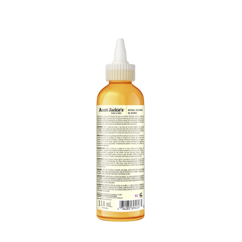 AUNT JACKIE'S Growth Oil Repair My Hair Argan - Huile fortifiante réparatrice pour cheveux fragilisés - 118ml