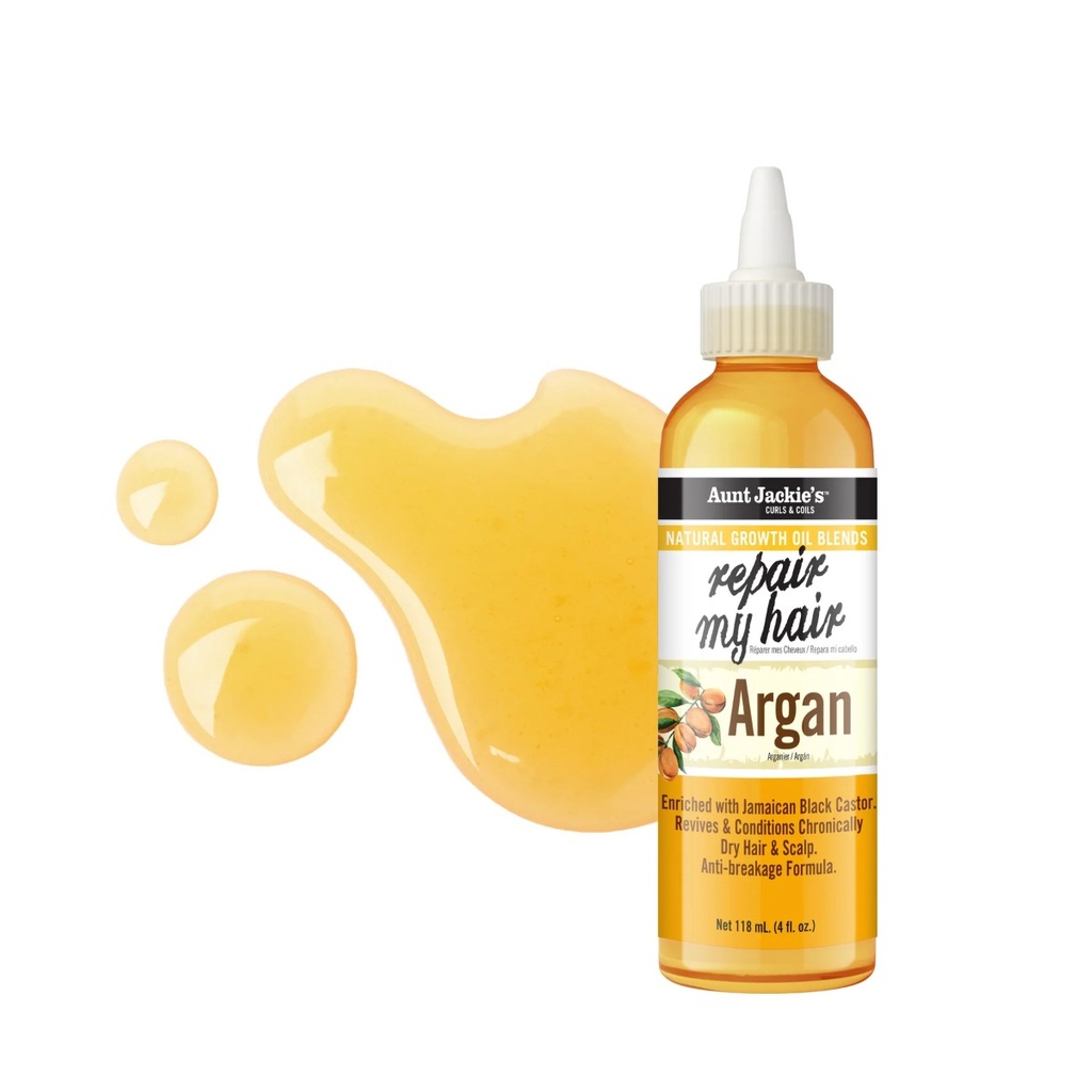 AUNT JACKIE'S Growth Oil Repair My Hair Argan - Huile fortifiante réparatrice pour cheveux fragilisés - 118ml