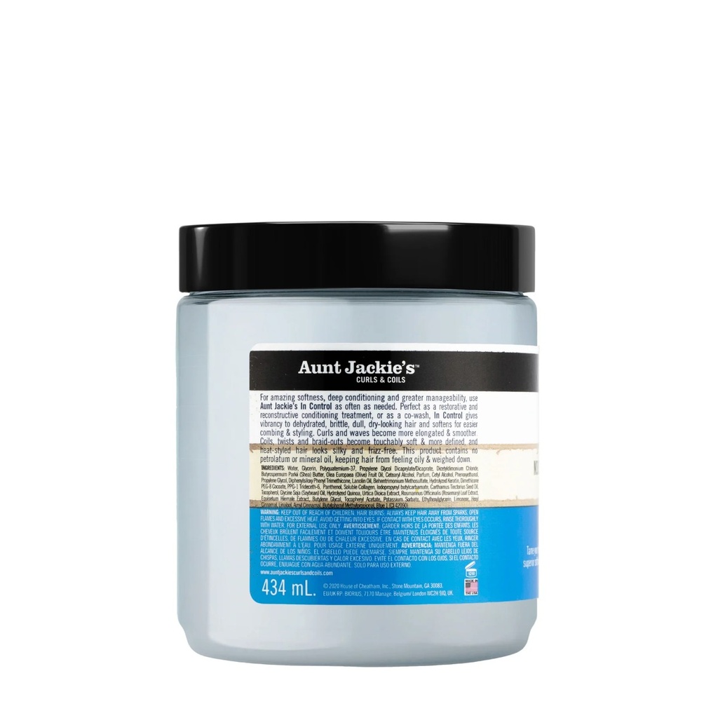 AUNT JACKIE'S In Control Moisturizing & Softening Conditioner - Après-shampooing hydratant adoucissant pour cheveux frisés déshydratés et cassants - 426g