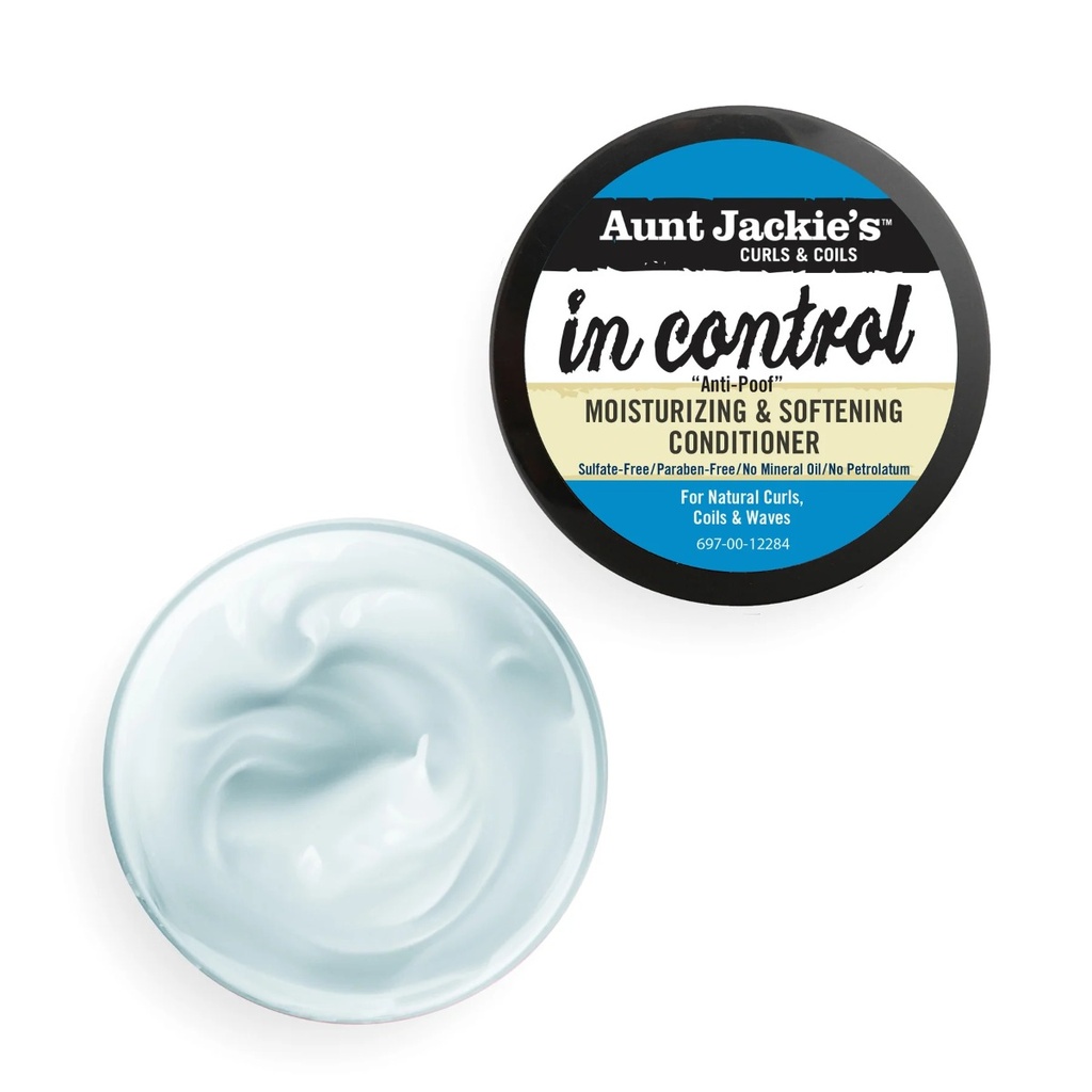 AUNT JACKIE'S In Control Moisturizing & Softening Conditioner - Après-shampooing hydratant adoucissant pour cheveux frisés déshydratés et cassants - 426g