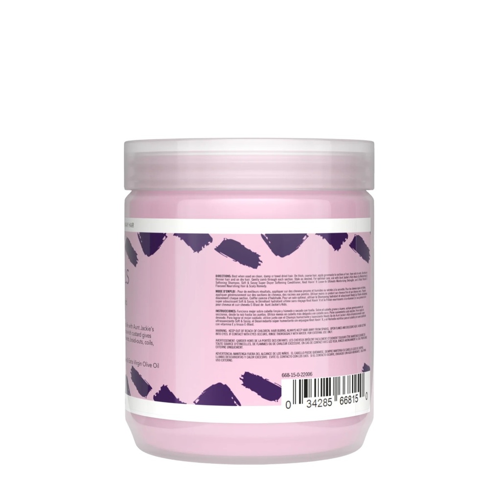 AUNT JACKIE'S KIDS Baby Girl Curls Curling & Twisting Custard - Crème coiffante riche en hydratation définissante et anti-frisottis pour cheveux bouclés ondulés et crépus - 426g