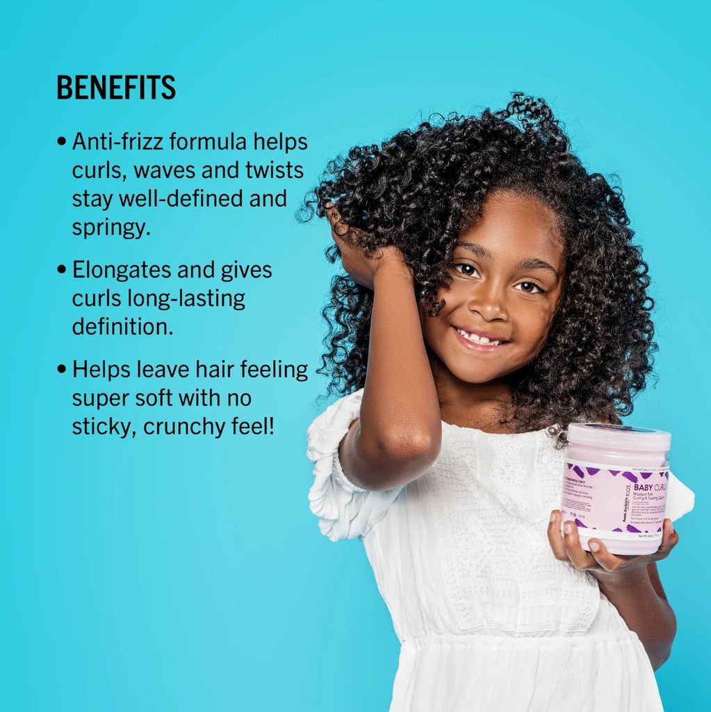AUNT JACKIE'S KIDS Baby Girl Curls Curling & Twisting Custard - Crème coiffante riche en hydratation définissante et anti-frisottis pour cheveux bouclés ondulés et crépus - 426g