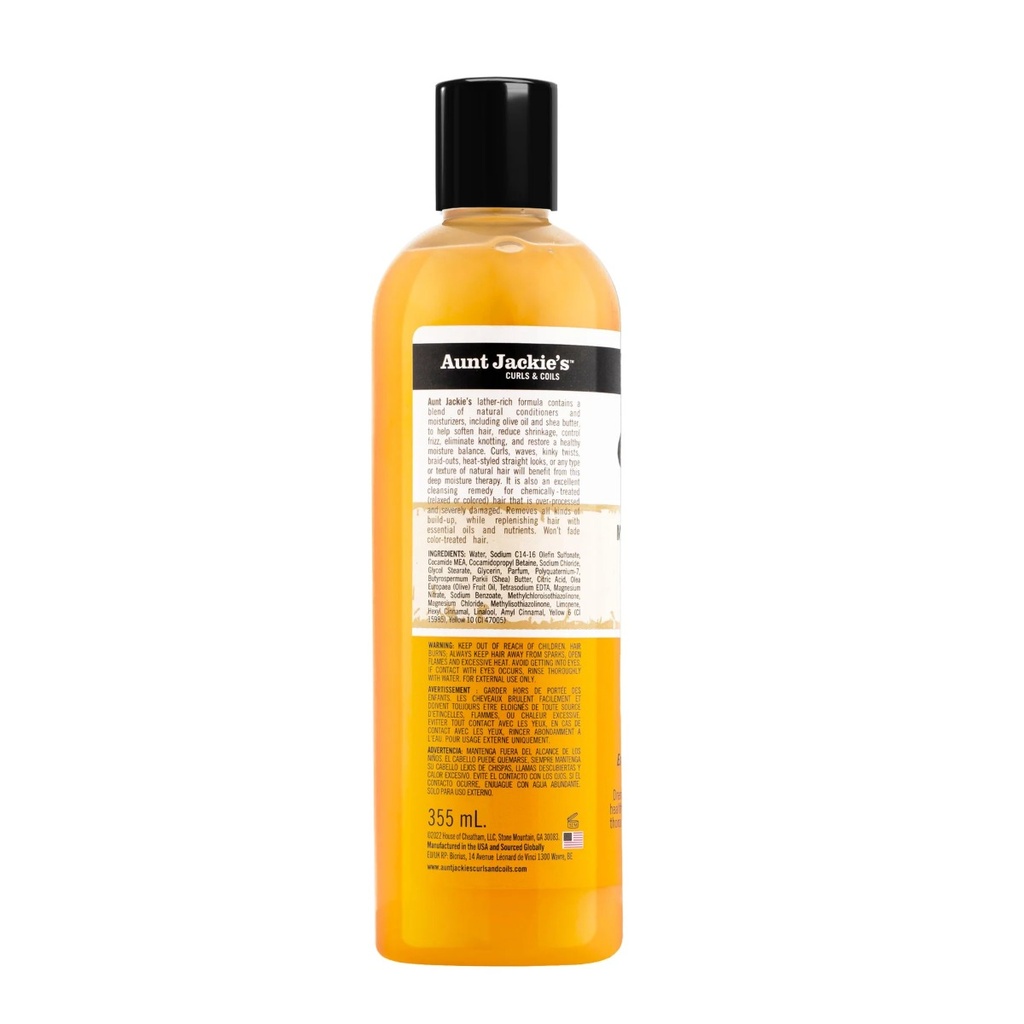 AUNT JACKIE'S Oh So Clean Moisturizing & Softening Shampoo - Shampooing hydratant et adoucissant pour cheveux secs - 355ml