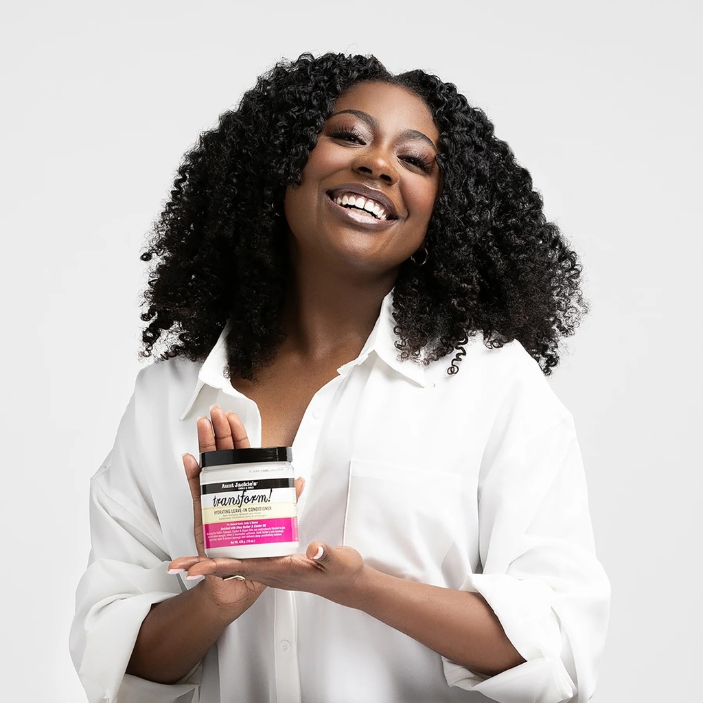 AUNT JACKIE'S Transform Hydrating Leave-In Conditioner - Soin sans rinçage hydratant anti-casse anti-chute pour cheveux secs et abîmés - 426g