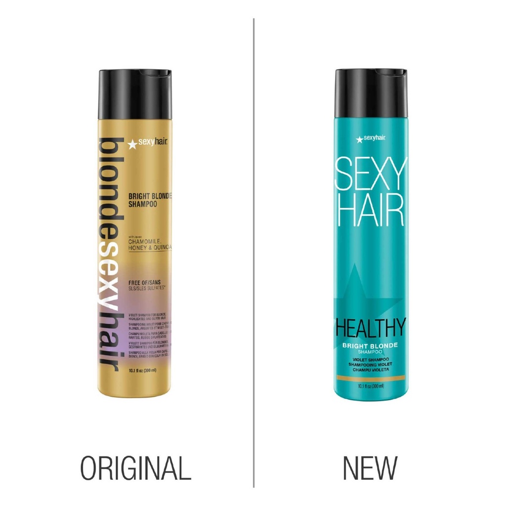 SEXY HAIR Blonde Sexy Hair Bright Blonde Shampoo - Shampooing violet pour cheveux blonds, argentés et multi-tons sans sulfate