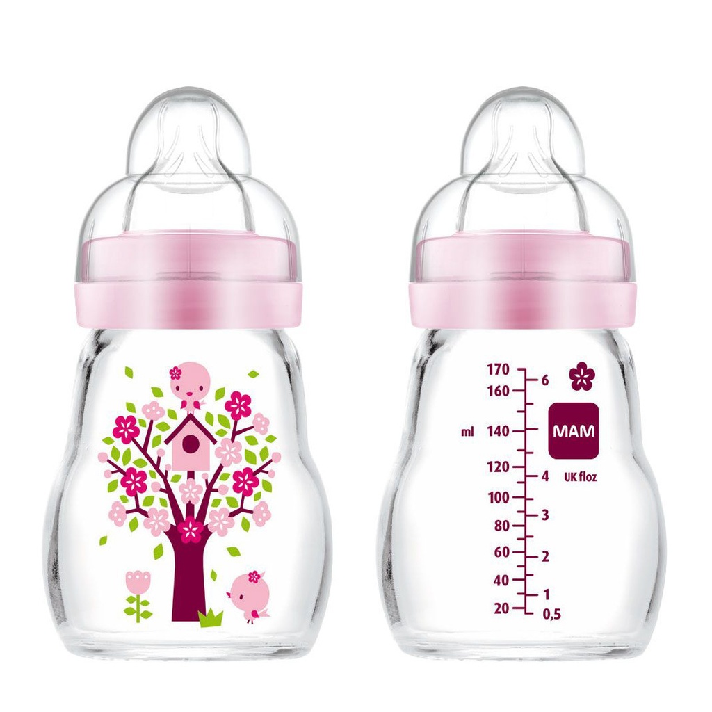 MAM Biberon Verre  - Tétine ultra-douce 0 mois et plus 170ml