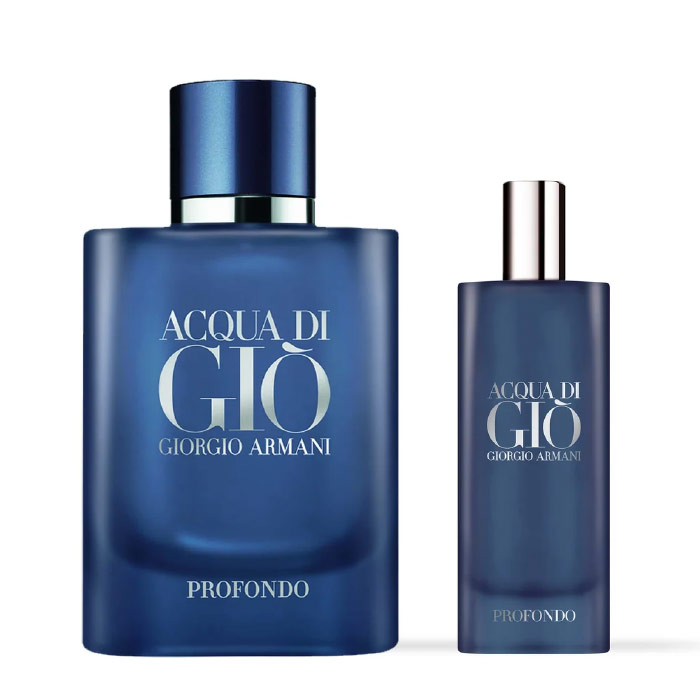 GIORGIO ARMANI Acqua Di Gio Profondo - Coffret eau de Parfum pour Homme 75ml + format voyage 15ml