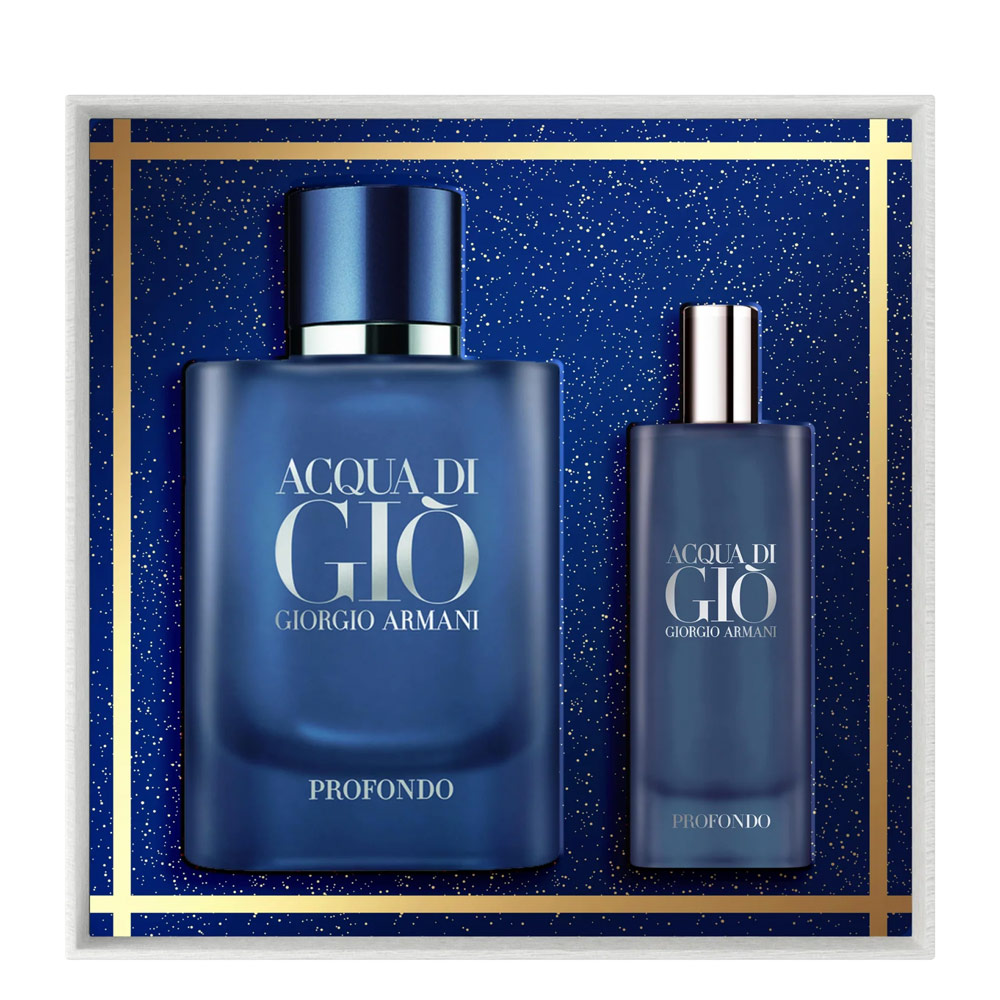 GIORGIO ARMANI Acqua Di Gio Profondo - Coffret eau de Parfum pour Homme 75ml + format voyage 15ml