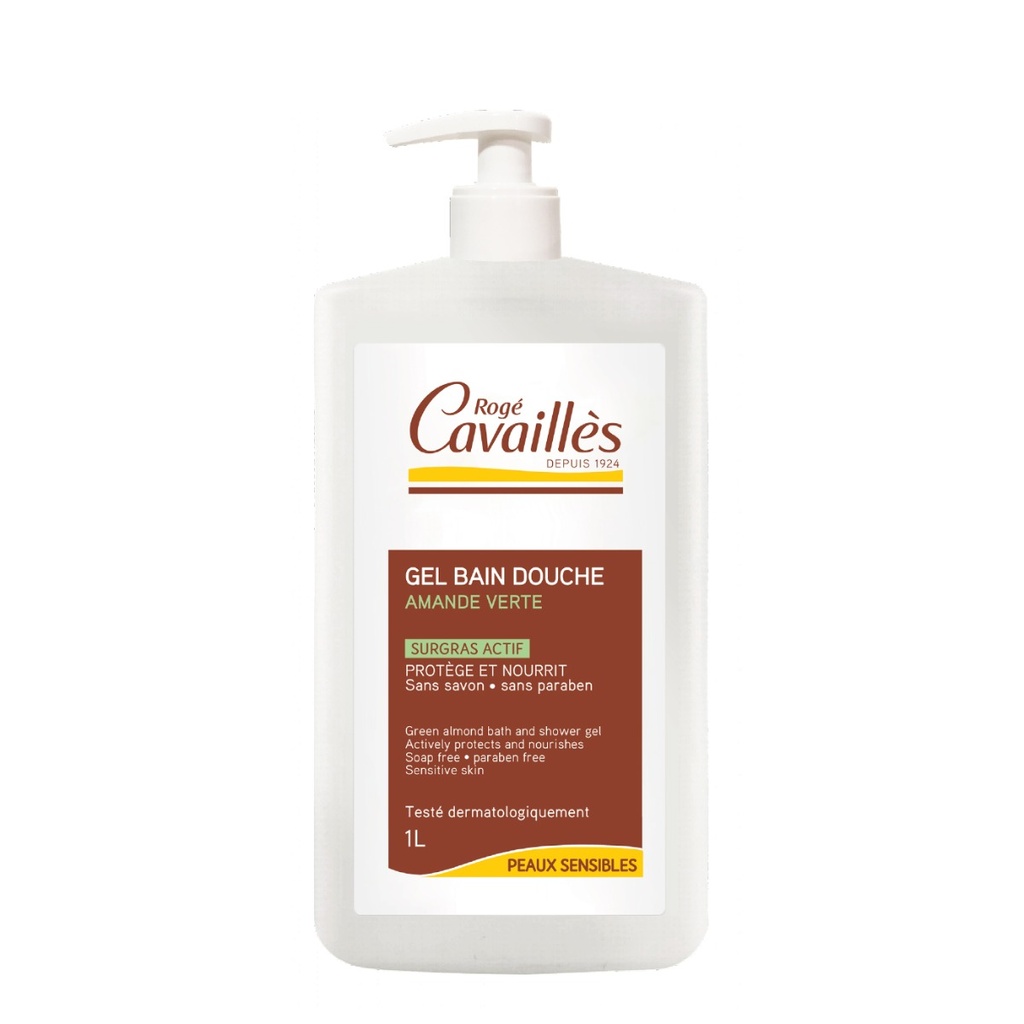 ROGÉ CAVAILLES Surgras Actif  - Gel bain et douche - Amande verte