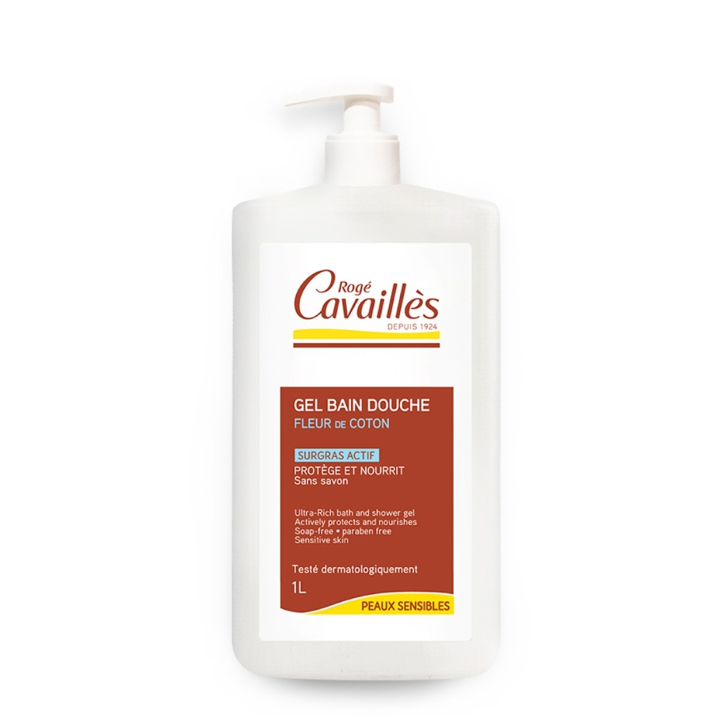 ROGÉ CAVAILLES Surgras Actif  - Gel bain et douche - Fleur de coton