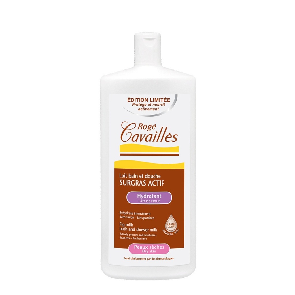 ROGÉ CAVAILLES Surgras Actif  - Lait bain et douche hydratant - Lait de figue