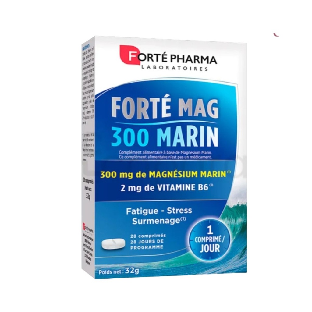 FORTE PHARMA Forté Mag 300 Marin - Complément alimentaire magnésium marin anti-stress et fatigue - 28 comprimés