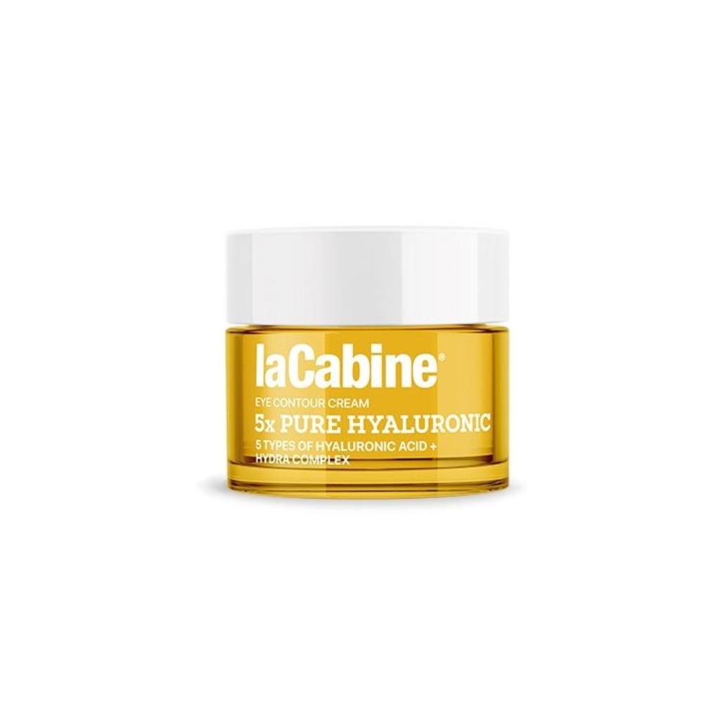 LA CABINE 5x Pure Hyaluronic Eye Contour - Crème contour des yeux hydratante anti-rides anti-cernes anti-poches pour tous types de peaux - 15ml
