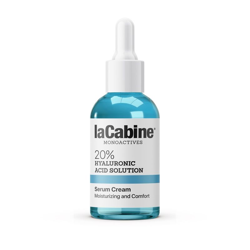 LA CABINE Monoactives 20% Hyaluronic Acid Solution - Crème-sérum hydratante repulpante anti-rides effet combleur pour tous types de peaux - 30ml