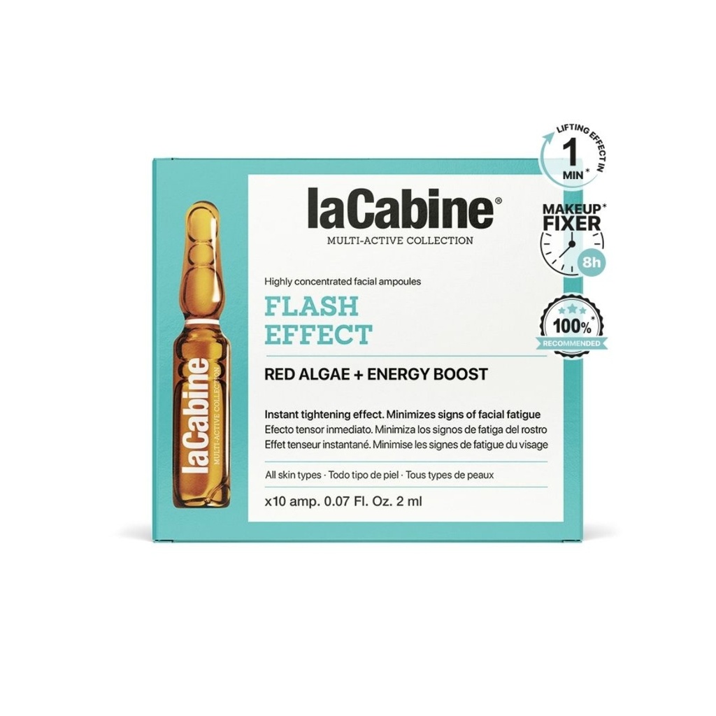 LA CABINE Flash Effect Ampoules - Soin coup d’éclat lissant raffermissant effet tenseur immédiat pour tous types de peaux