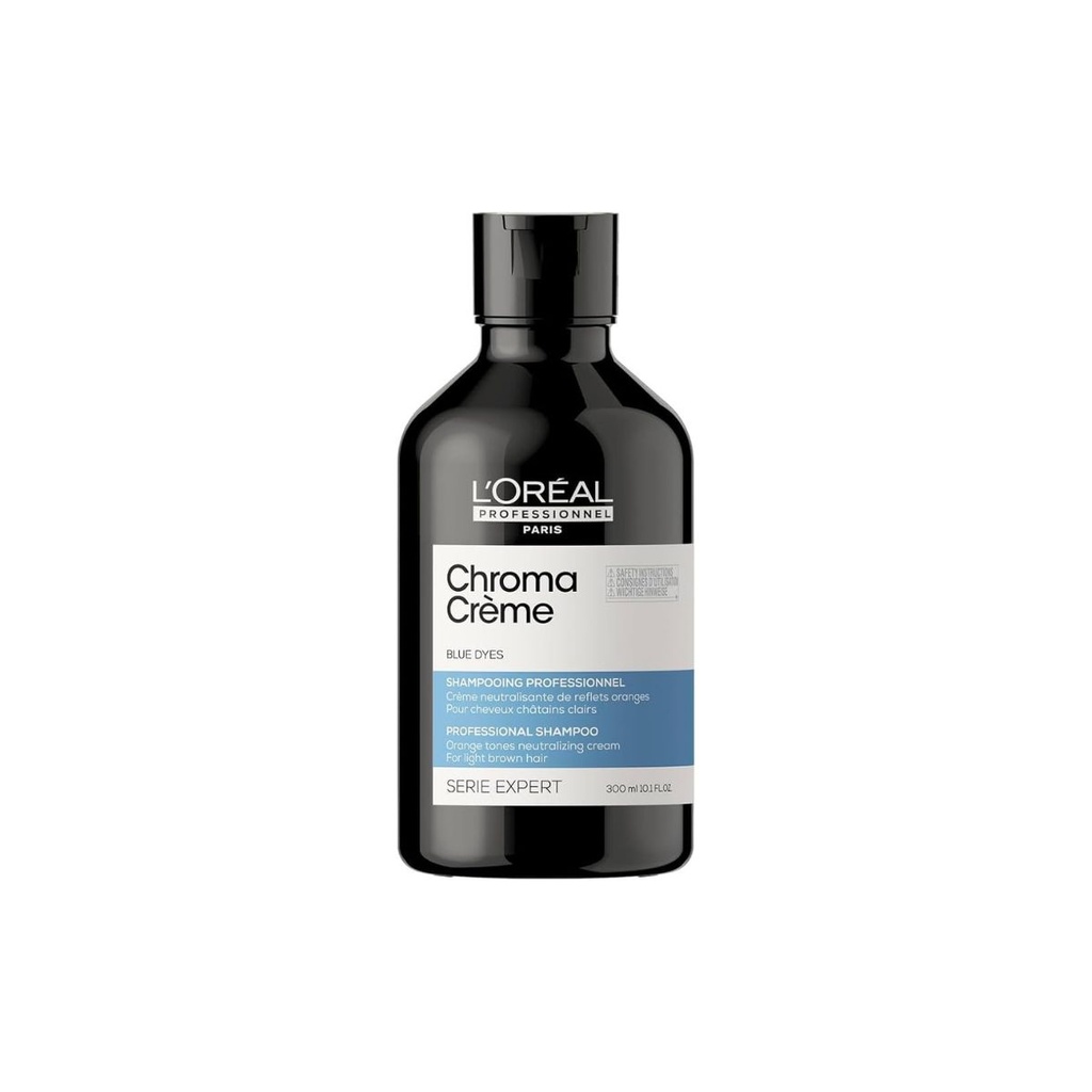 L'ORÉAL PROFESSIONNEL Chroma Crème Blue Dyes - Shampooing professionnel neutralisant de reflets oranges pour cheveux châtains clairs