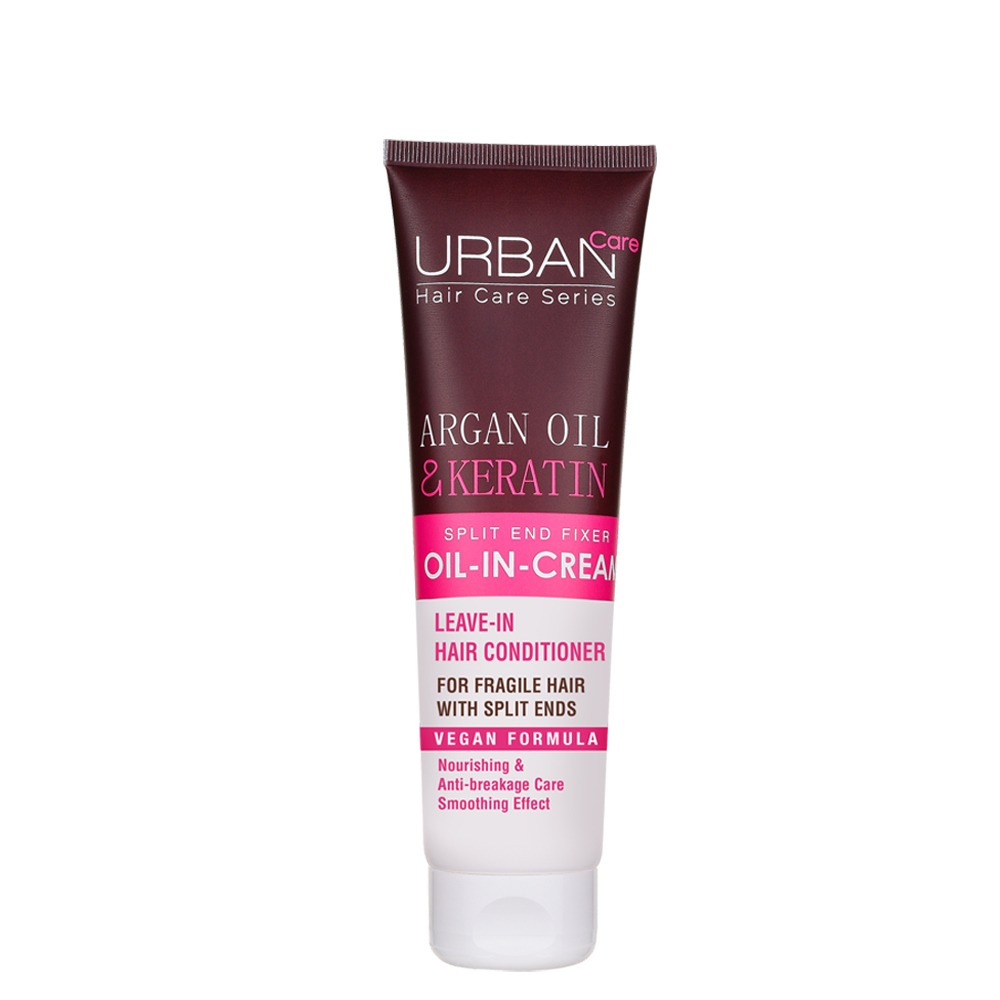 URBAN CARE Argan Oil & Keratin Split End Fixer Oil-In-Cream - Huile-en-crème nourrissante anti-casse pour cheveux fragiles cassants - 200ml