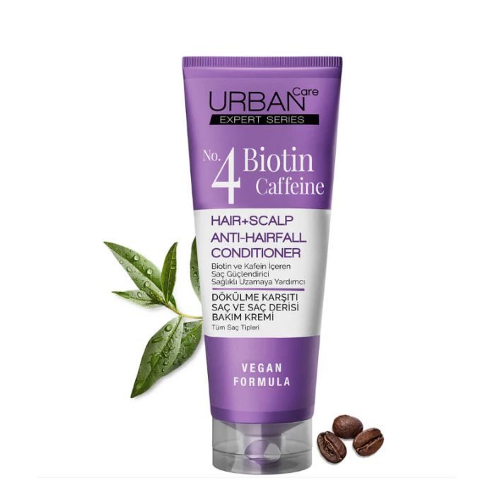 URBAN CARE Expert Series Biotin & Caffein Hair + Scalp Conditioner - Après-shampooing fortifiant pour cuir chevelu et cheveux sujets à la chute - 200ml