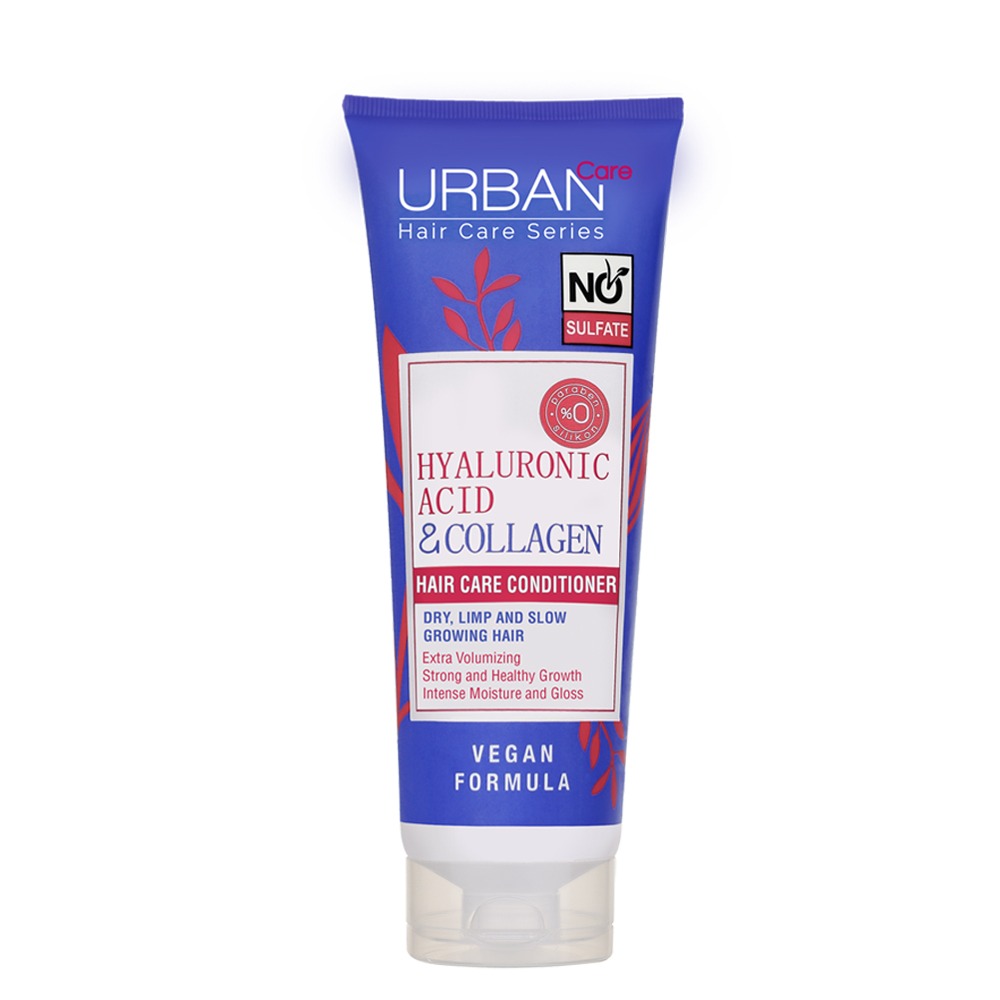 URBAN CARE Hyaluronic Acid & Collagen Hair Care Conditioner - Après-shampooing hydratant volumateur pour cheveux secs et ternes - 250ml