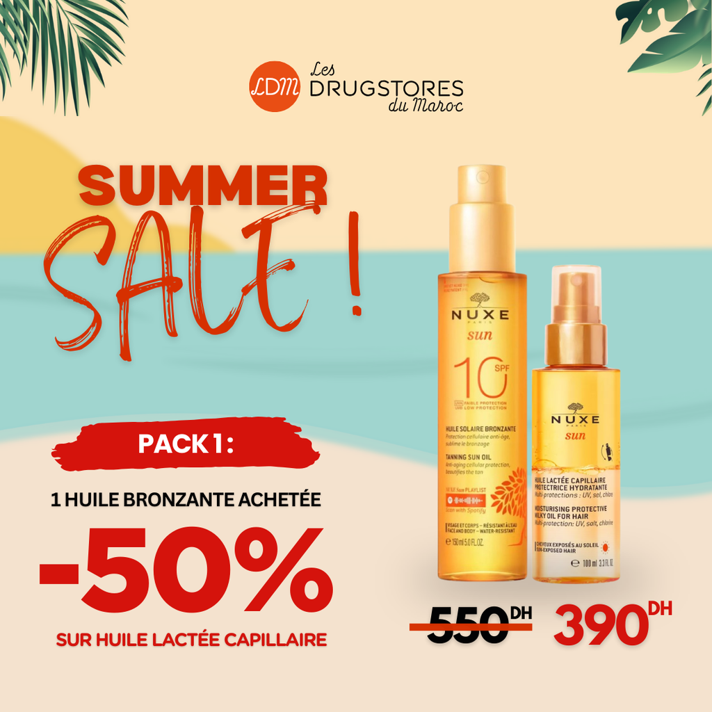 NUXE - PACK PROMO Huile Bronzante + Huile Lactée Capillaire.