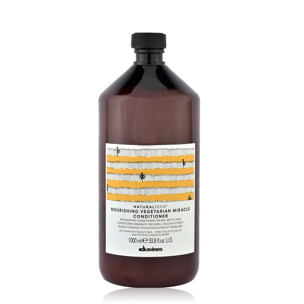 DAVINES Naturaltech Nourishing Vegetarian Miracle Conditioner - Baume hydratant pour cheveux secs et fragilisés