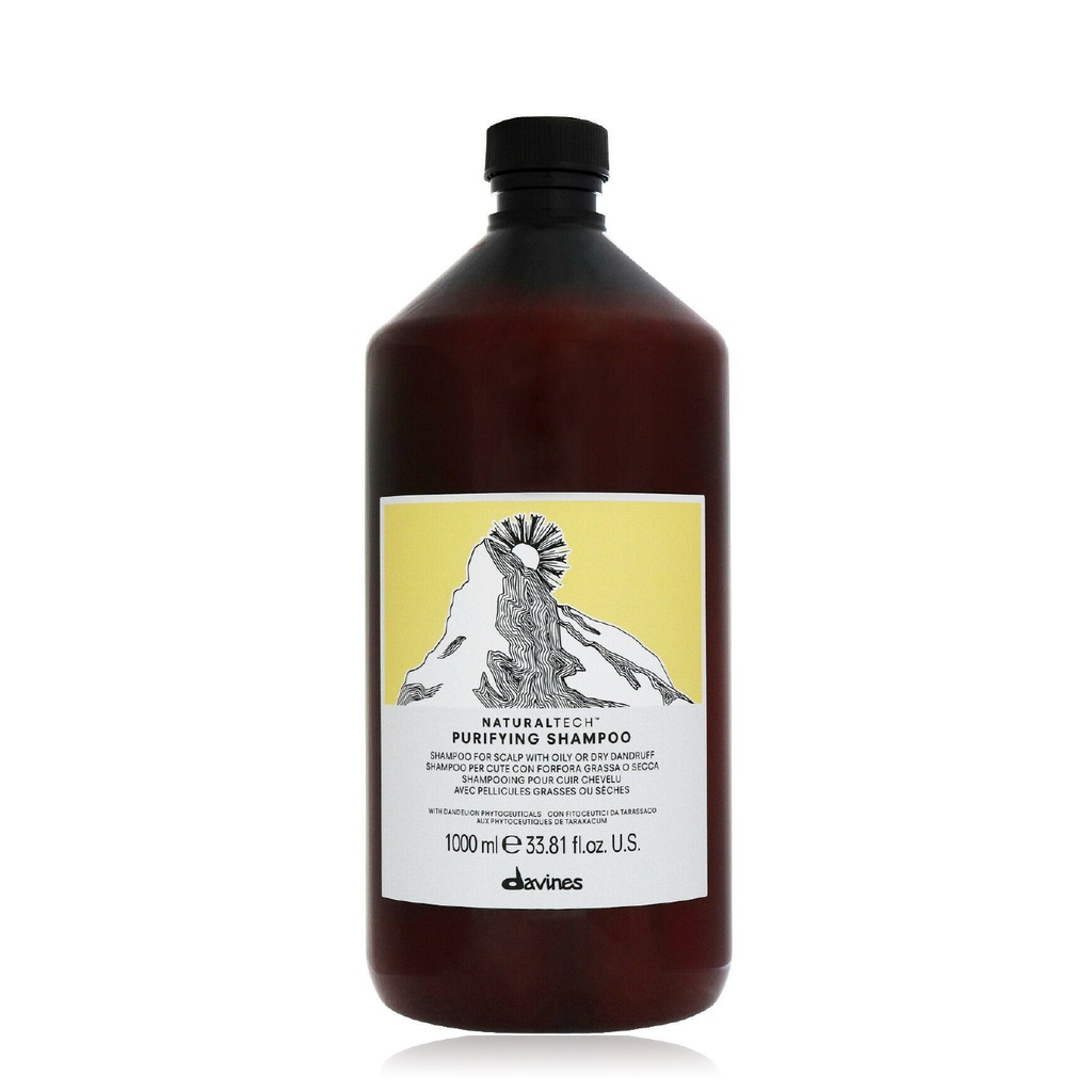 DAVINES Naturaltech Purifying Shampoo - Shampooing pour cuir chevelu avec pellicules grasses ou sèches