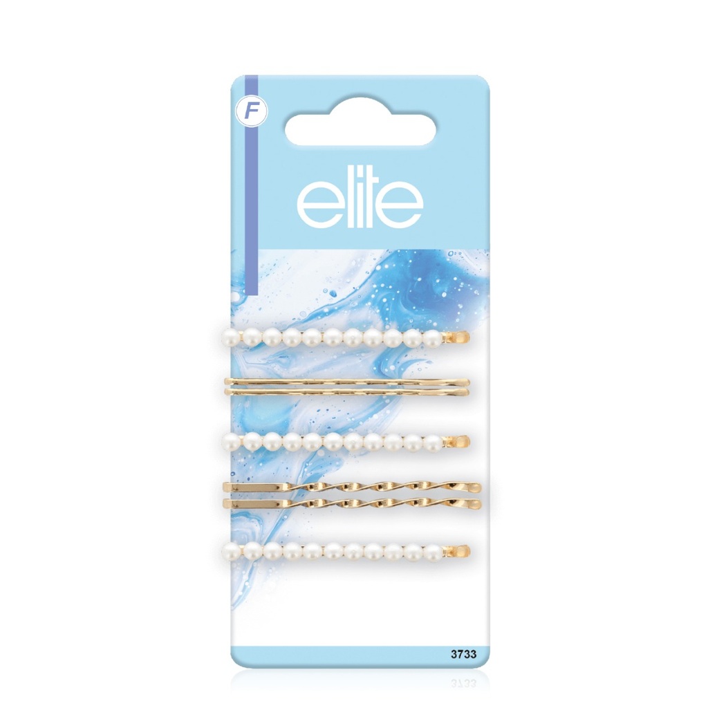 ELITE Accessoires Cheveux - Pinces guiche or et perles x5