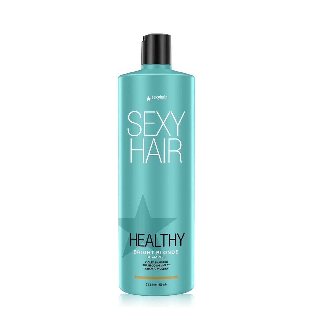 SEXY HAIR Blonde Sexy Hair Bright Blonde Shampoo - Shampooing violet pour cheveux blonds, argentés et multi-tons sans sulfate