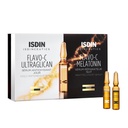 ISDIN Isdinceutics Flavo-C Ultraglican + Melatonin - Sérum anti-oxydant jour 10 ampoules de 2ml + Sérum réparateur nuit 10 ampoules de 2ml