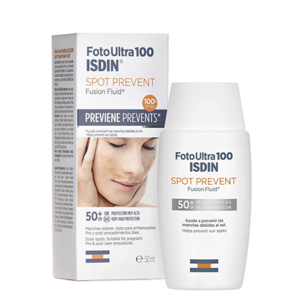 ISDIN FotoUltra Spot Prevent Fusion Fluid - Ecran solaire fluide anti-taches très haute protection SPF50+ - 50ml