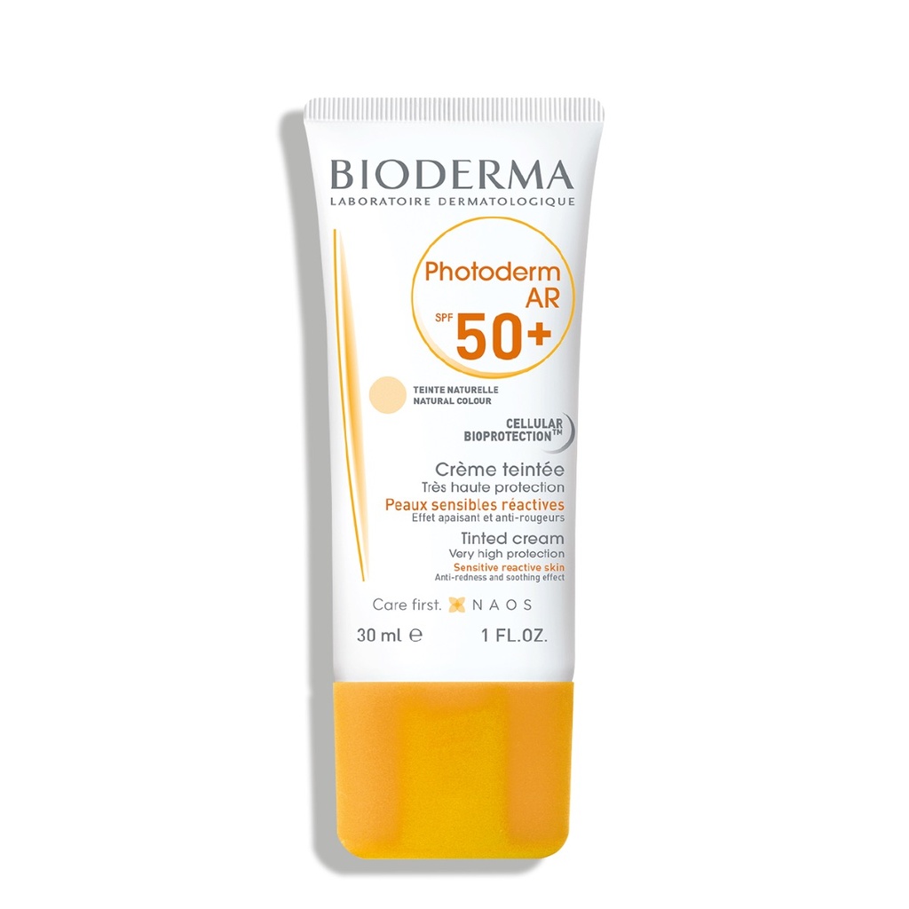 BIODERMA Photoderm AR - Crème solaire teintée pour peaux sensibles réactives SPF50 + teinte naturelle - 30ml