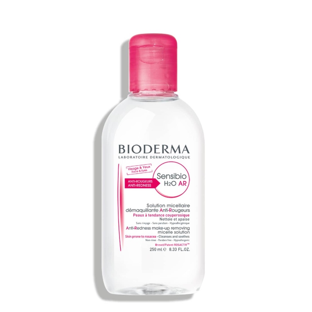 BIODERMA Sensibio H2O AR - Solution micellaire démaquillante anti-rougeurs pour peaux sensibles à tendance couperosique - 250ml