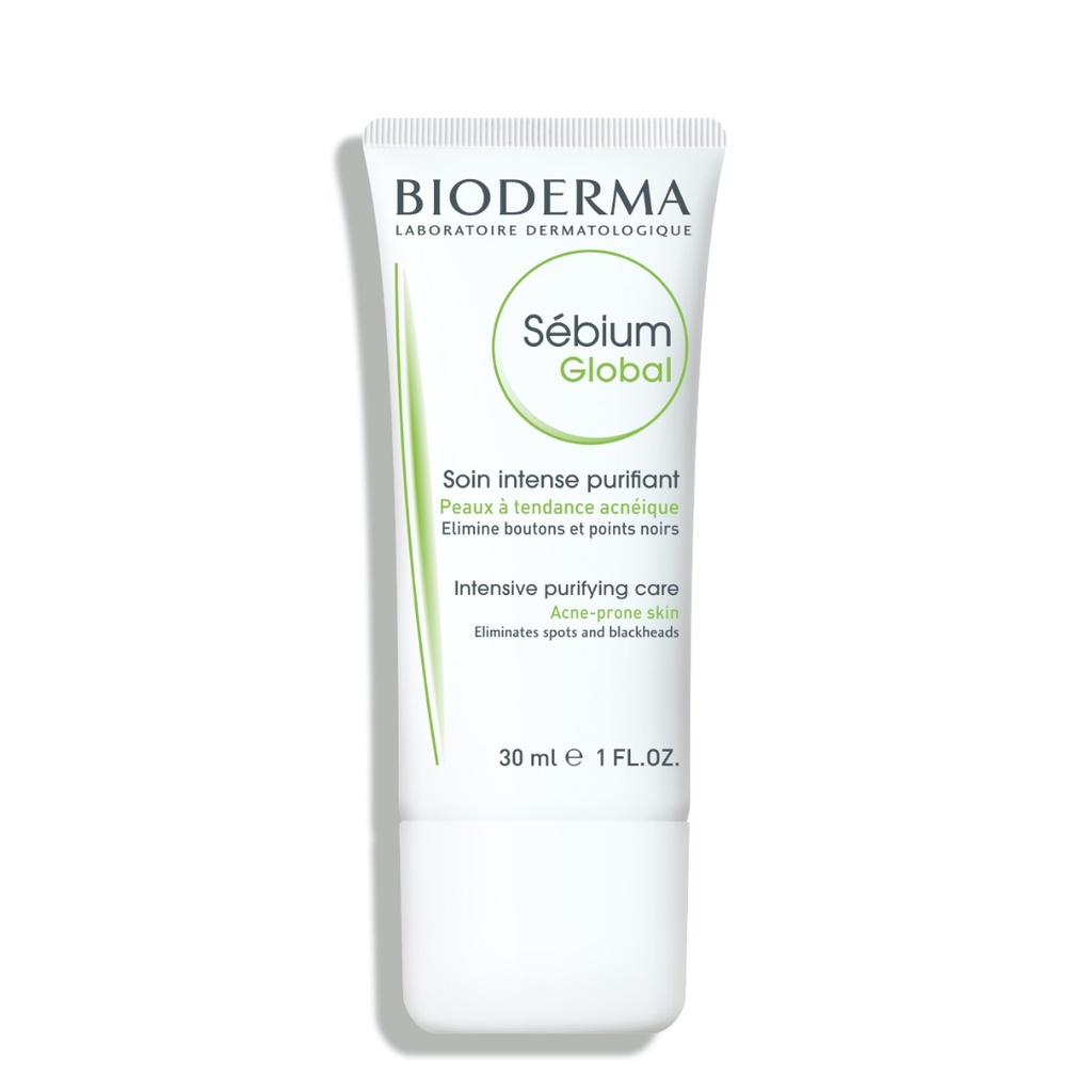 BIODERMA Sébium Global - Soin intense purifiant pour peaux à tendance acnéique anti-boutons anti-points noirs - 30ml